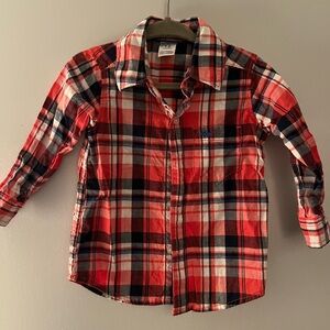 Carter's Red and Navy Plaid Button Down Shirt